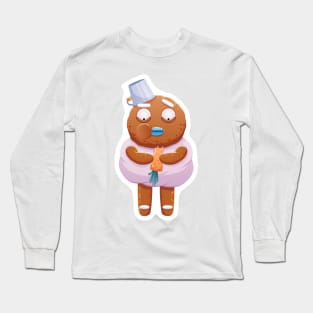 Christmas Sticker, Ginger Man Sticker Long Sleeve T-Shirt